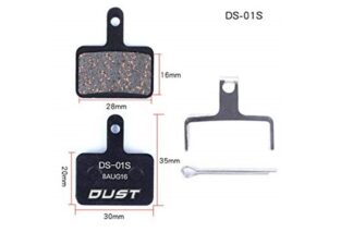 Колодки гальмівні disc Напівметал DUST DS-01S Shimano M515/M446/Tektro Draco AM (брендоване пакування)