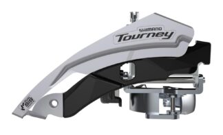 Перемикач перед. универсал. тяга 3 max-42T 34.9мм (адаптер 31.8мм)мм SHIMANO FD-TY600-L6 срiблястий з чорним