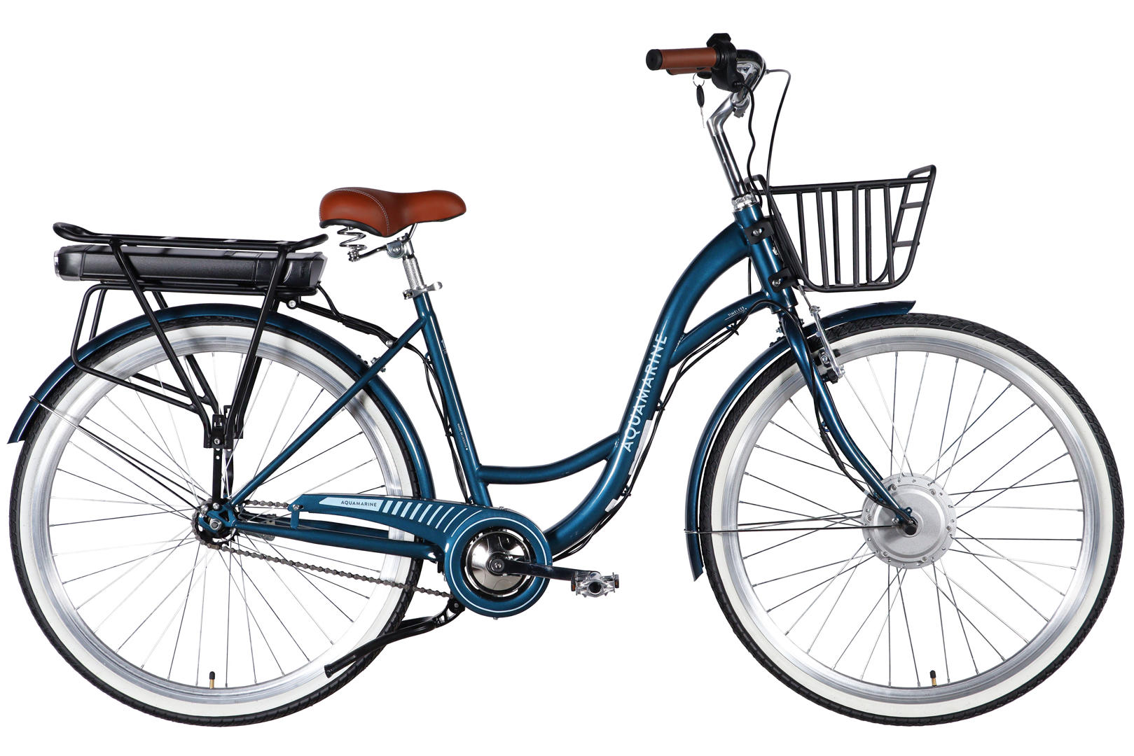 Велосипед уцінений з електроприводом 28" ST Dorozhnik eAQUAMARINE BH рама-19" 36B 13А*г 500Вт темно-синій з кошиком 2026