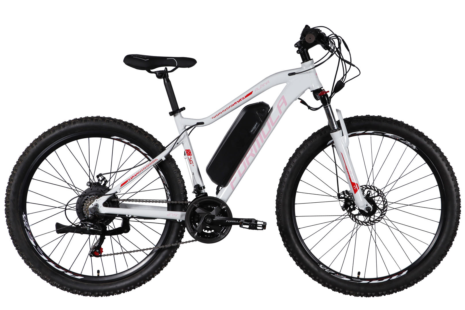 Велосипед з електроприводом 27.5" AL Formula eALPINA DD FR рама-17" 36B 12.5А*г 500Вт біло-рожевий 2026
