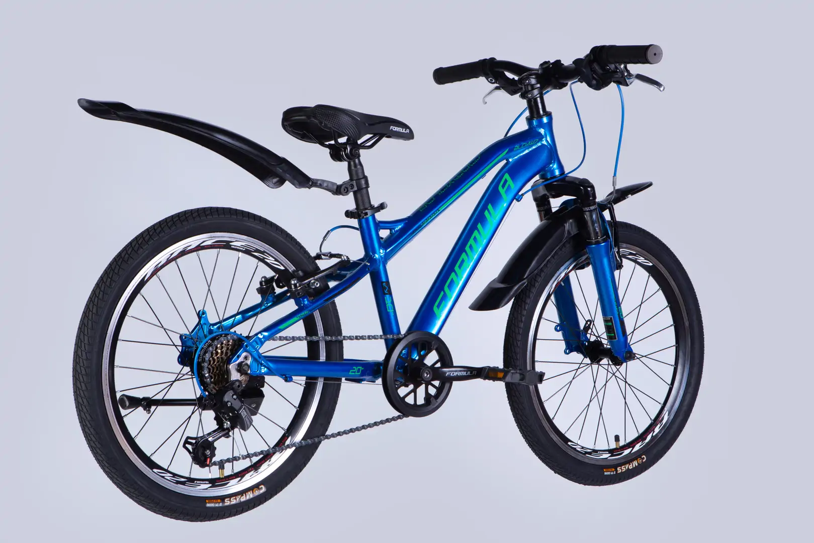 Велосипед AL 20" Formula BLACKWOOD Vbr FR рама-11" синій з зеленим 2026 - Зображення 2