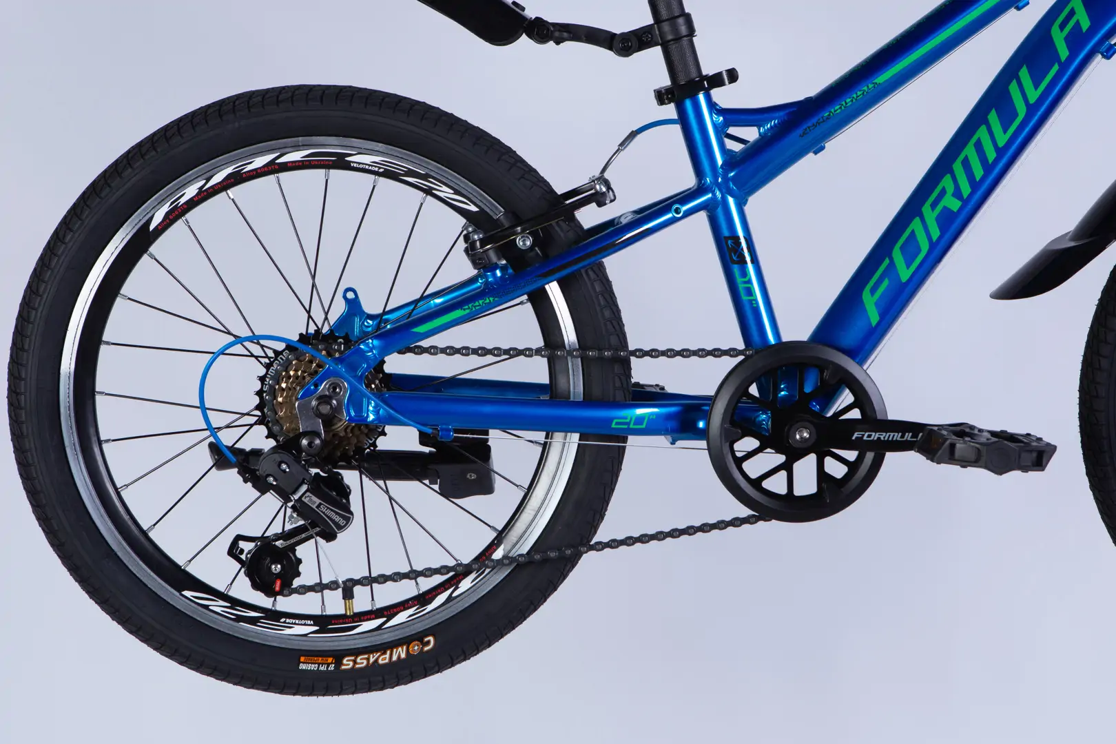 Велосипед AL 20" Formula BLACKWOOD Vbr FR рама-11" синій з зеленим 2026 - Зображення 7
