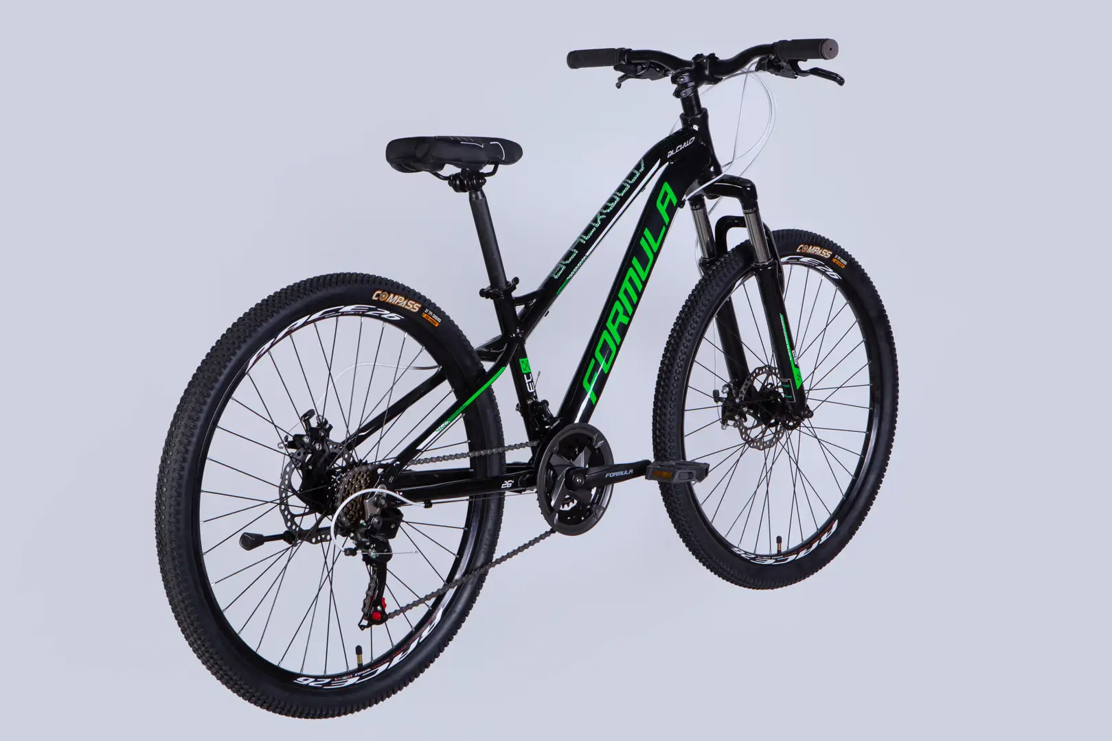 Велосипед AL 26" Formula BLACKWOOD DD FR рама-13" чорний з зеленим 2026 - Зображення 6