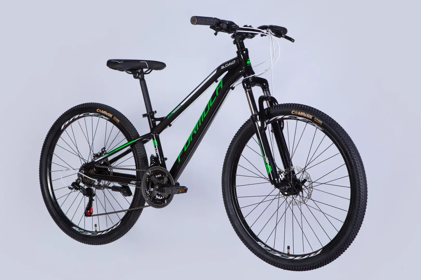 Велосипед AL 26" Formula BLACKWOOD DD FR рама-13" чорний з зеленим 2026 - Зображення 7