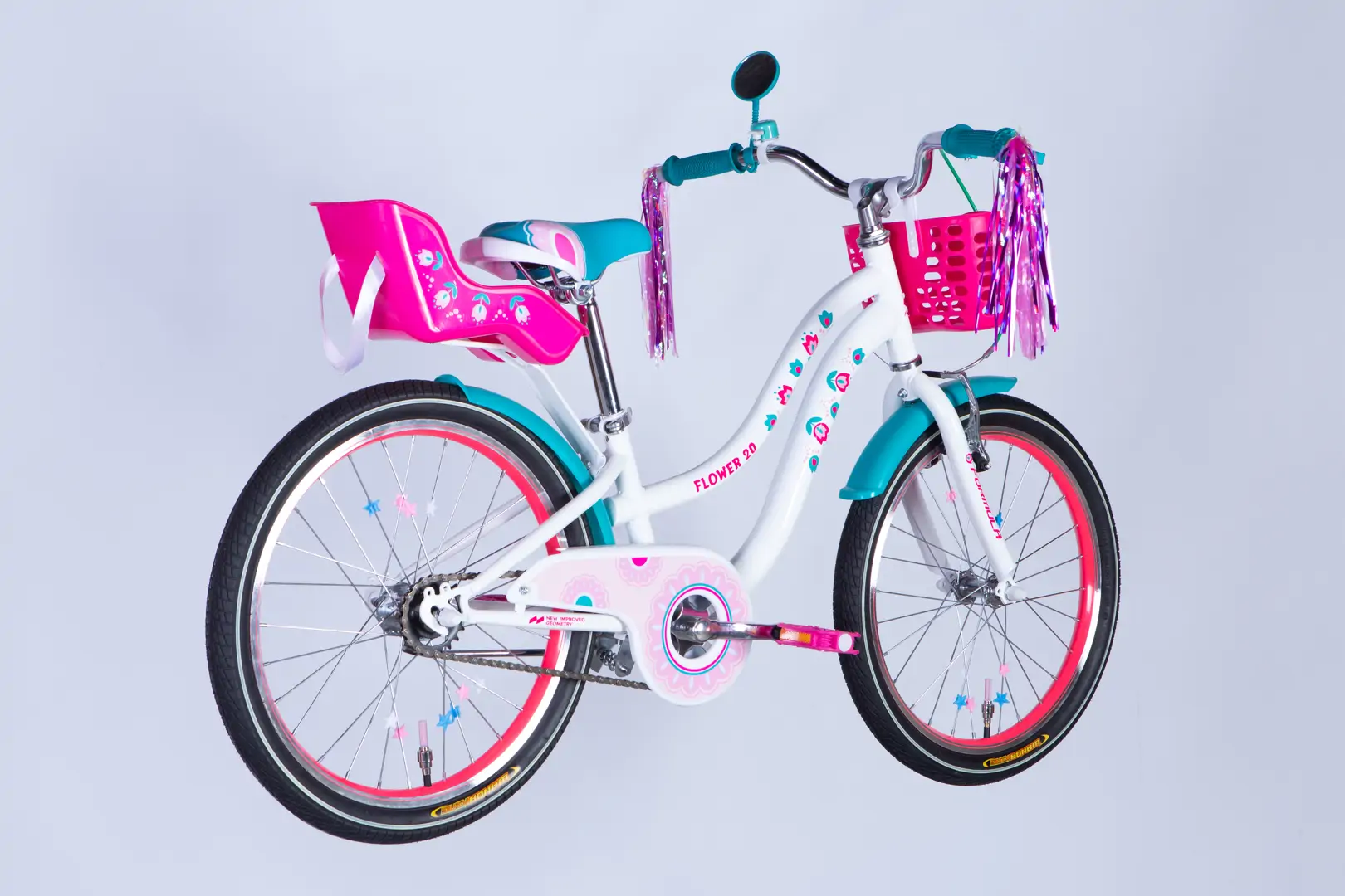 Велосипед ST 20" Formula Kid FLOWER PREMIUM BH рама-10" білий з рожевим та бірюзовим 2026 - Зображення 3
