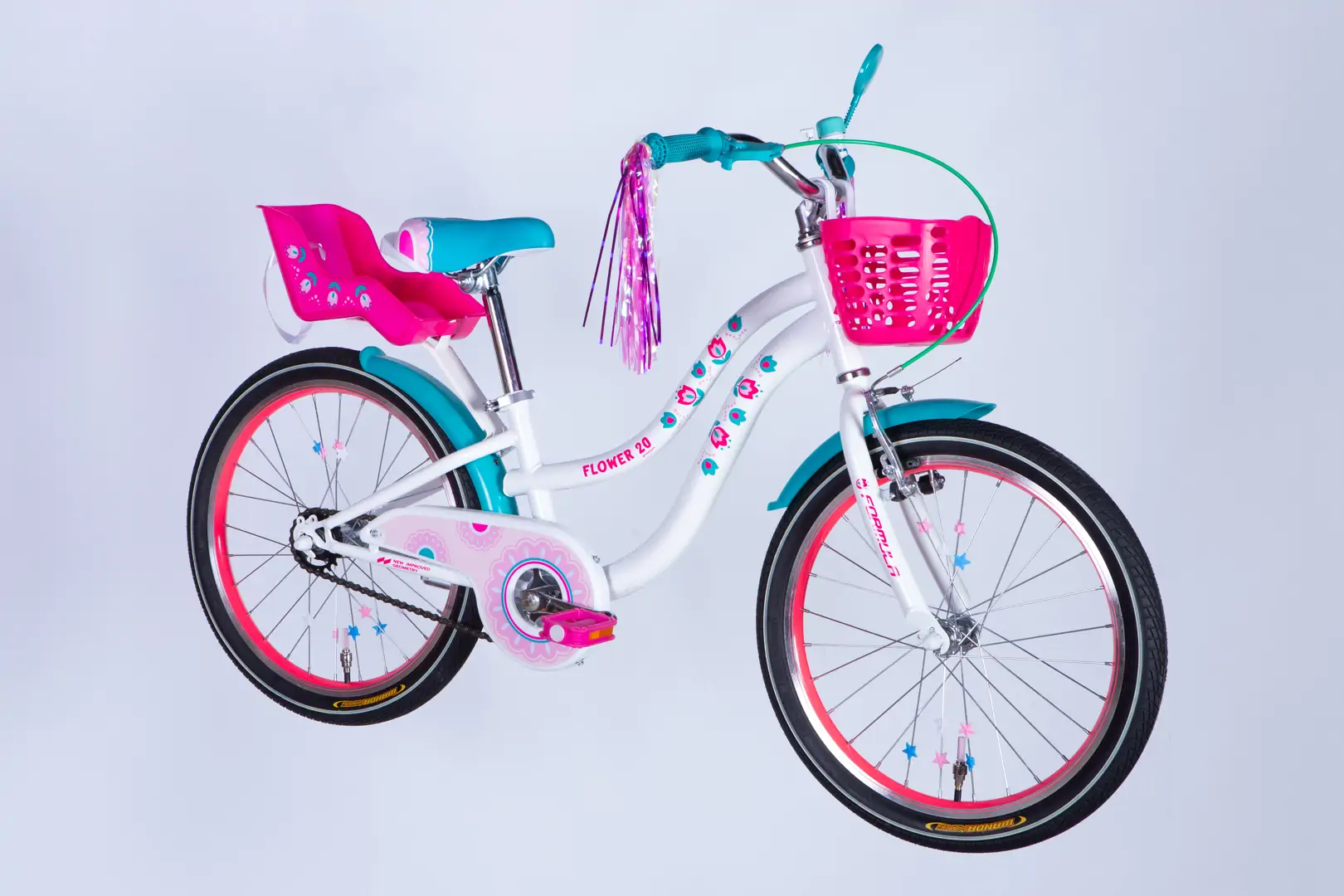 Велосипед ST 20" Formula Kid FLOWER PREMIUM BH рама-10" білий з рожевим та бірюзовим 2026 - Зображення 6