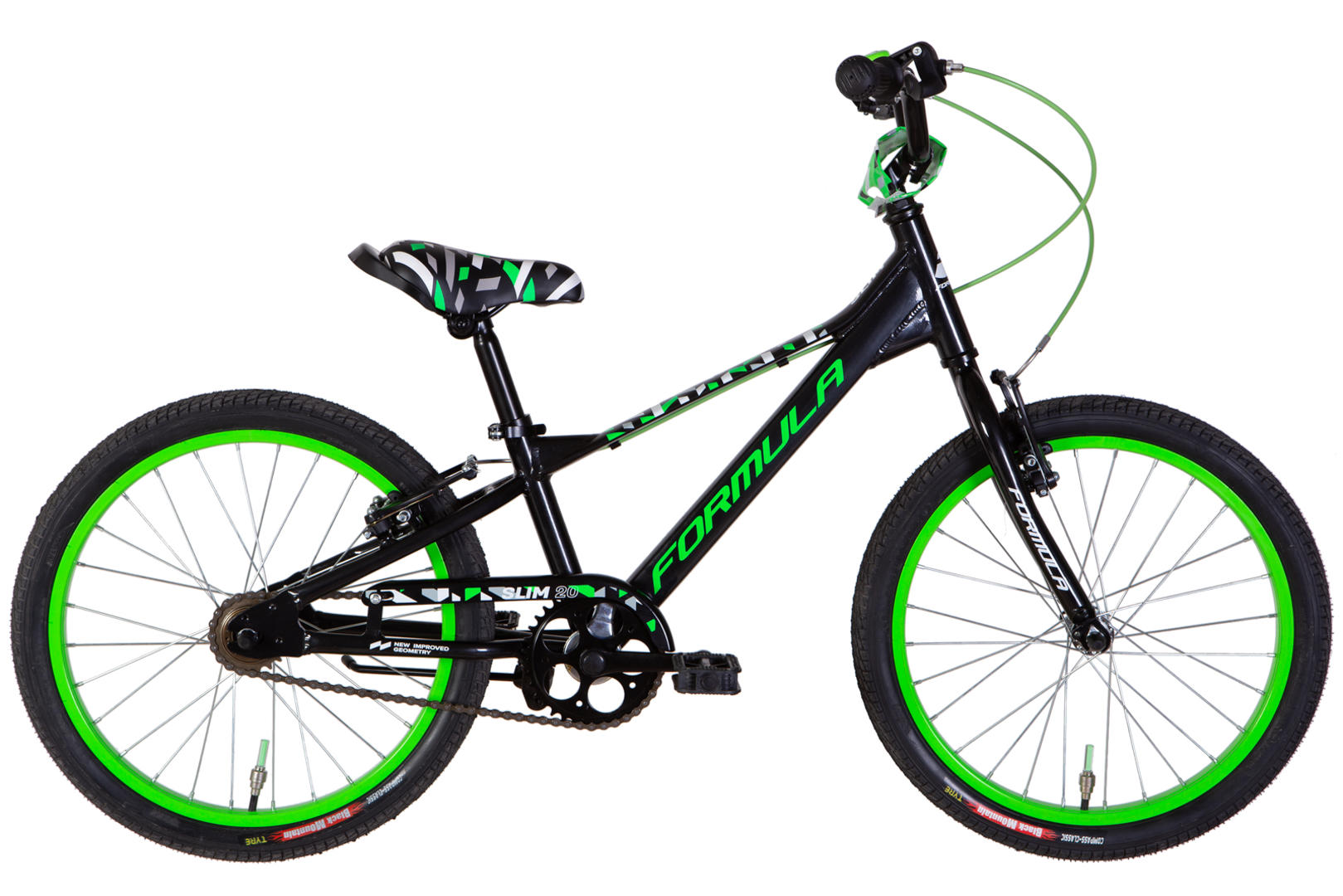 Велосипед AL 20" Formula Kid SLIM BH рама-10" чорний з зеленим 2026