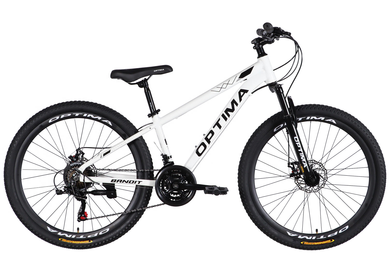 Велосипед AL 26" Optima BANDIT DD FR рама-13" бiлий з чорним 2026 (в мішку)