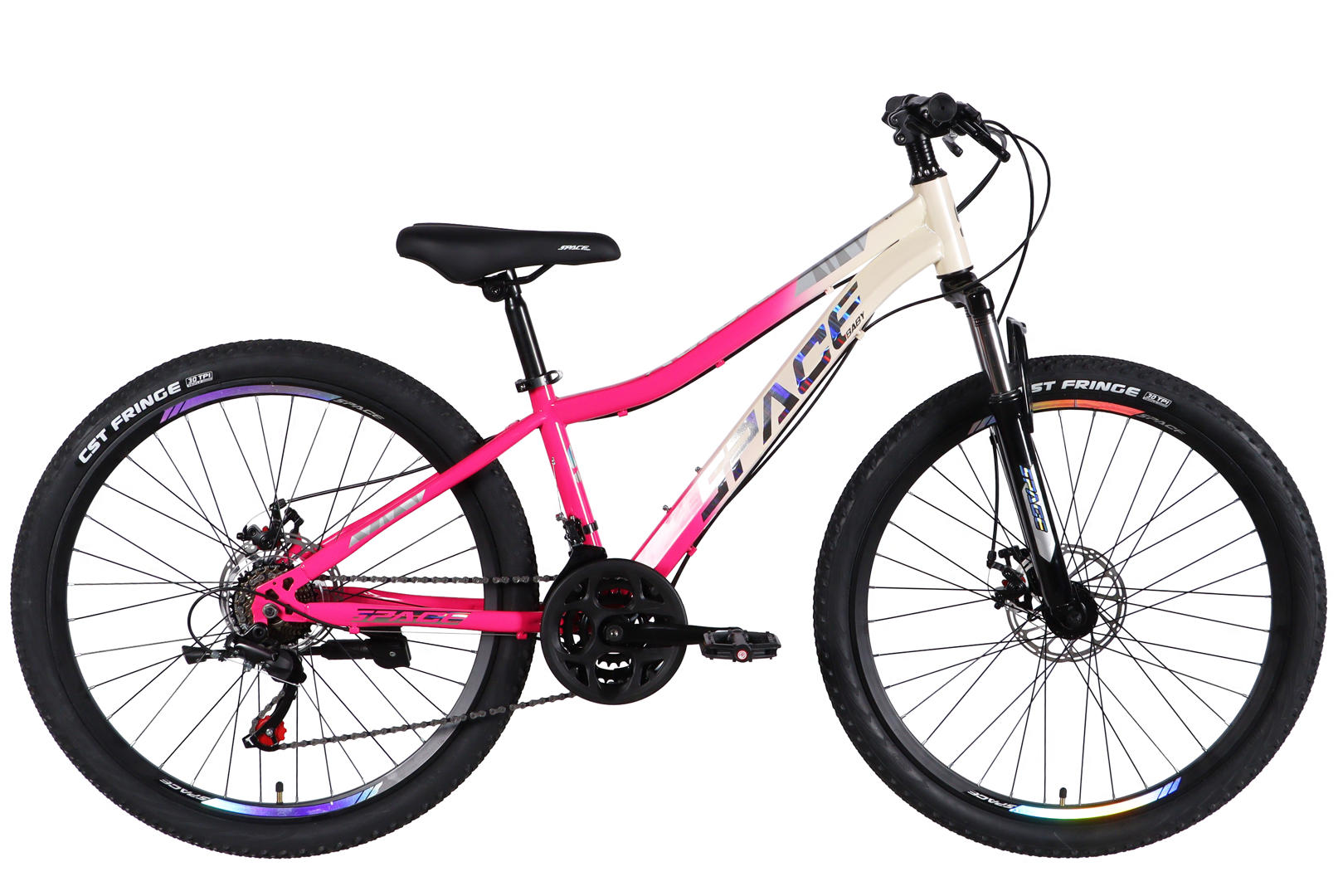 Велосипед ST 26" SPACE AURORA DD FR рама-13" біло-рожевий 2026