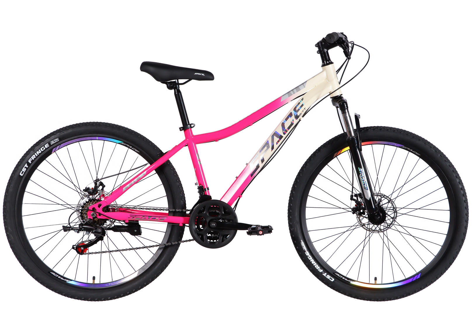 Велосипед ST 27.5" SPACE AURORA DD FR рама-15" біло-рожевий 2026