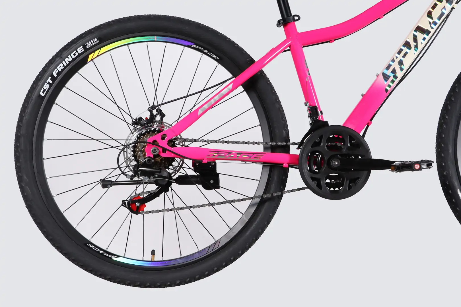 Велосипед ST 27.5" SPACE AURORA DD FR рама-15" біло-рожевий 2026 - Зображення 4