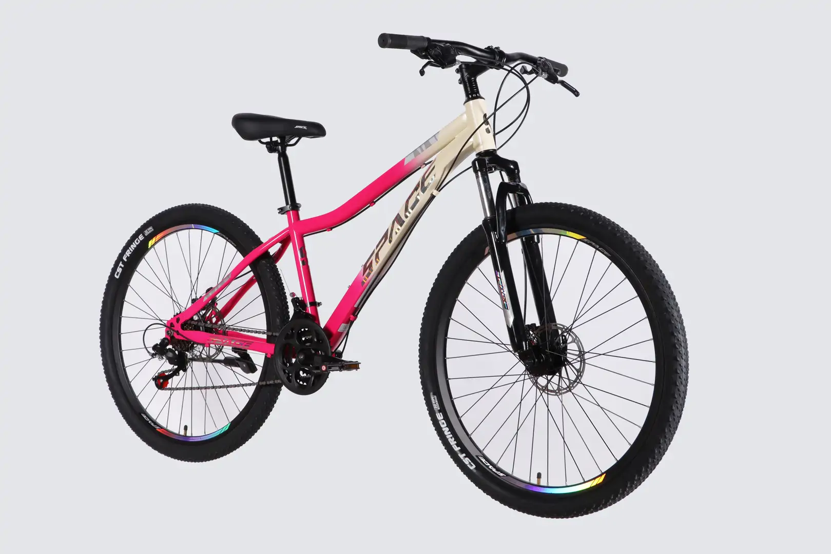 Велосипед ST 27.5" SPACE AURORA DD FR рама-15" біло-рожевий 2026 - Зображення 5