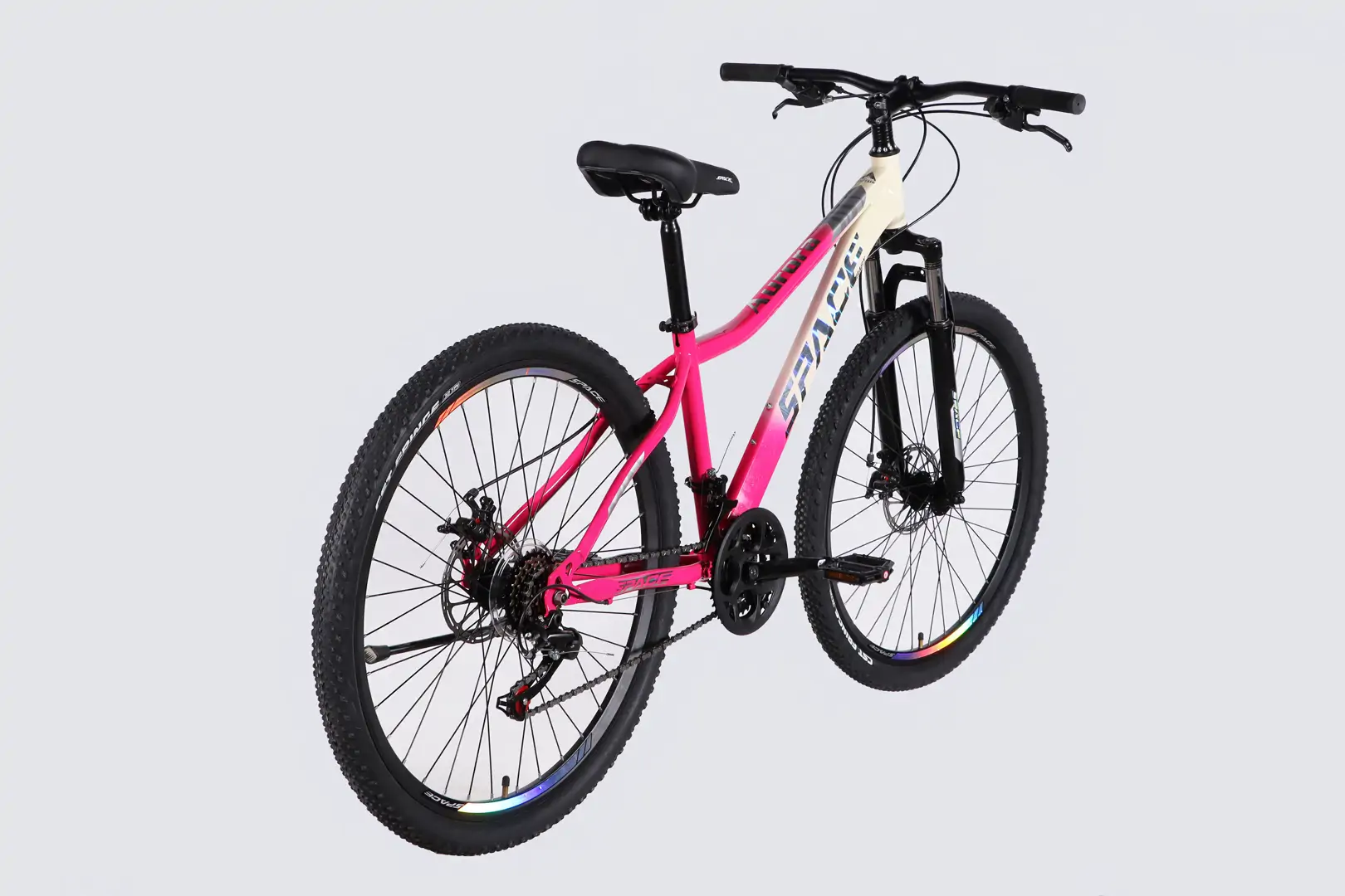 Велосипед ST 27.5" SPACE AURORA DD FR рама-15" біло-рожевий 2026 - Зображення 6