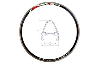 Обід 24" Алюмiнiй 36H 14G подвійний протиударний з проточкою RACE HLQC-04 чорний