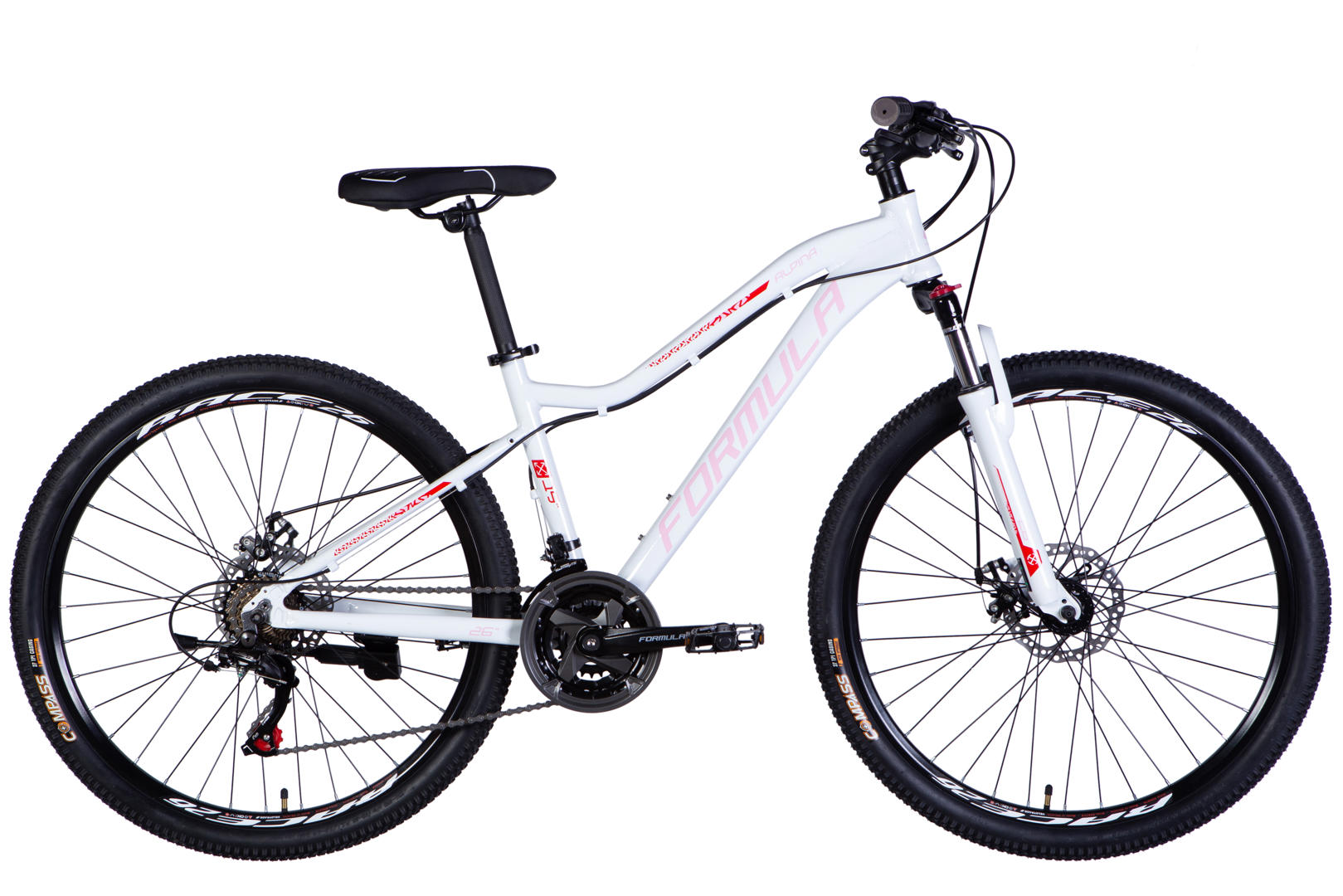 Велосипед AL 26" Formula ALPINA DD FR рама-15" білий з рожевим 2026