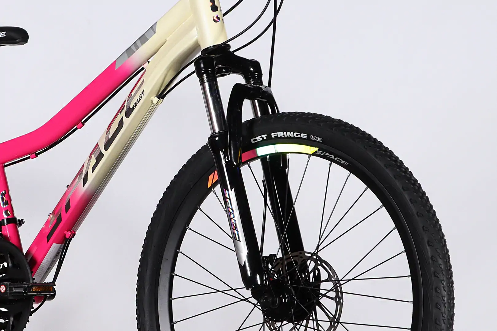 Велосипед ST 24" SPACE AURORA DD FR рама-12" біло-рожевий 2026 - Зображення 2