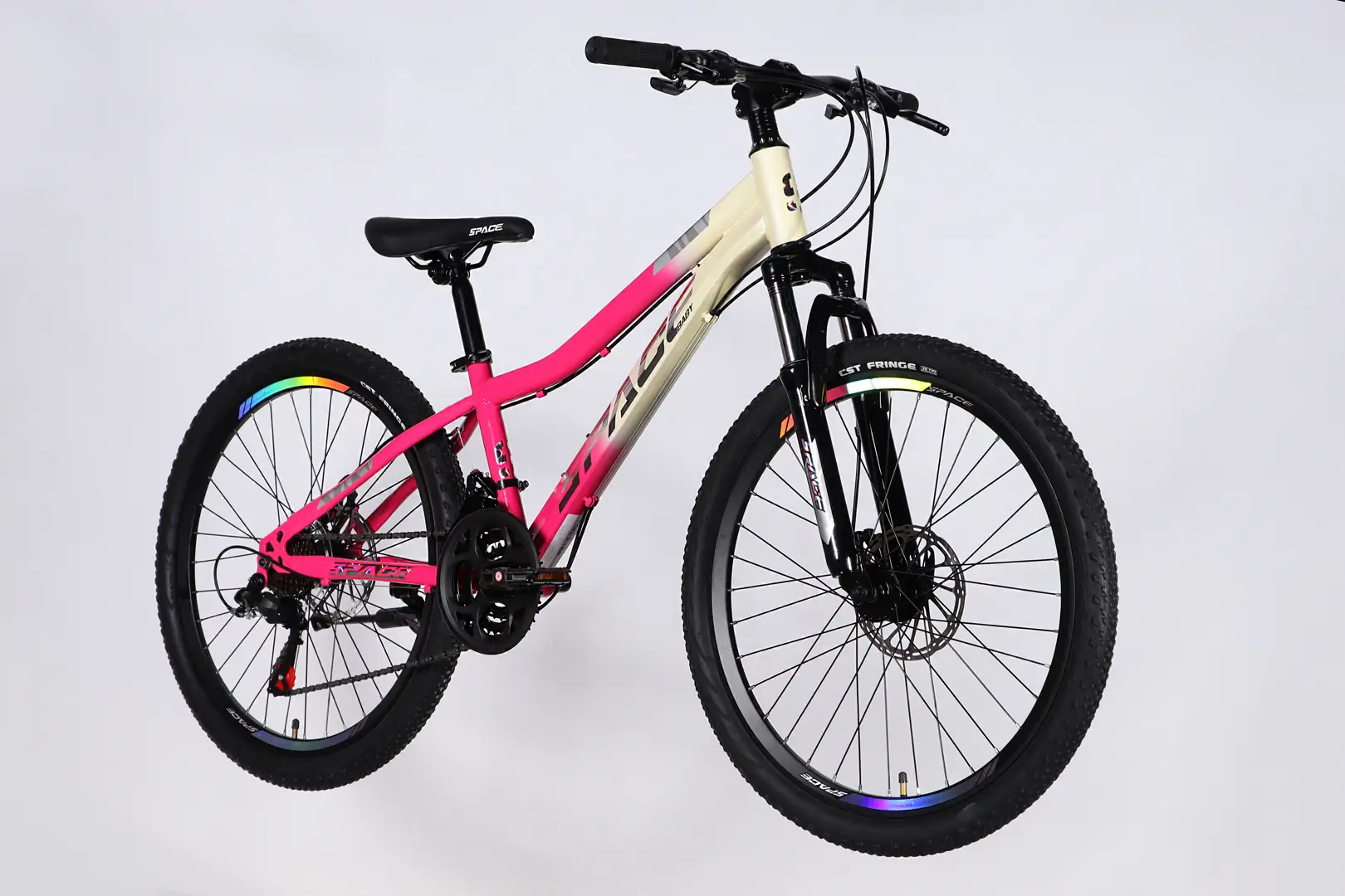 Велосипед ST 24" SPACE AURORA DD FR рама-12" біло-рожевий 2026 - Зображення 3