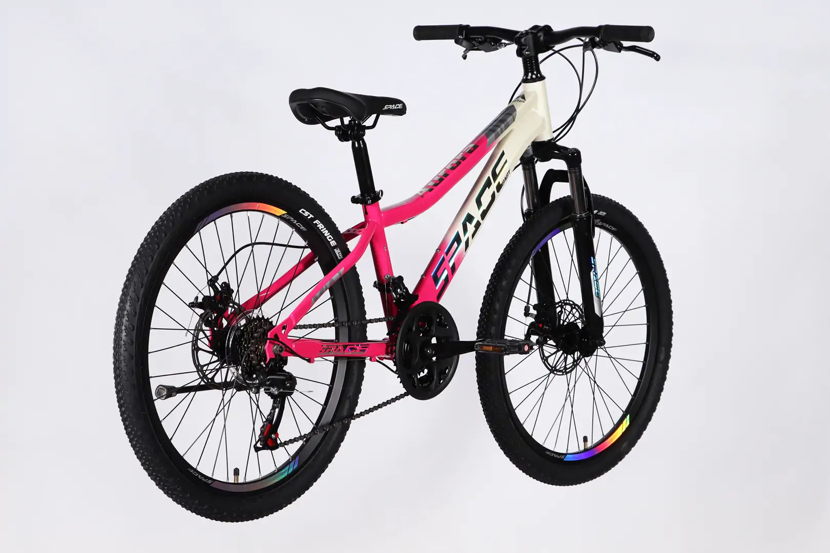 Велосипед ST 24" SPACE AURORA DD FR рама-12" біло-рожевий 2026 - Зображення 4