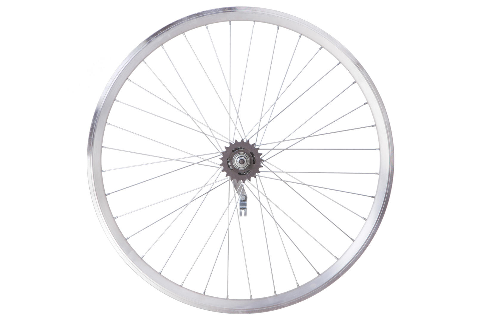 Колесо задн. VLT 28" AL 36H двост. дорожн. silver; Втулка тормозна VELOSTEEL (Чехія) на гайках