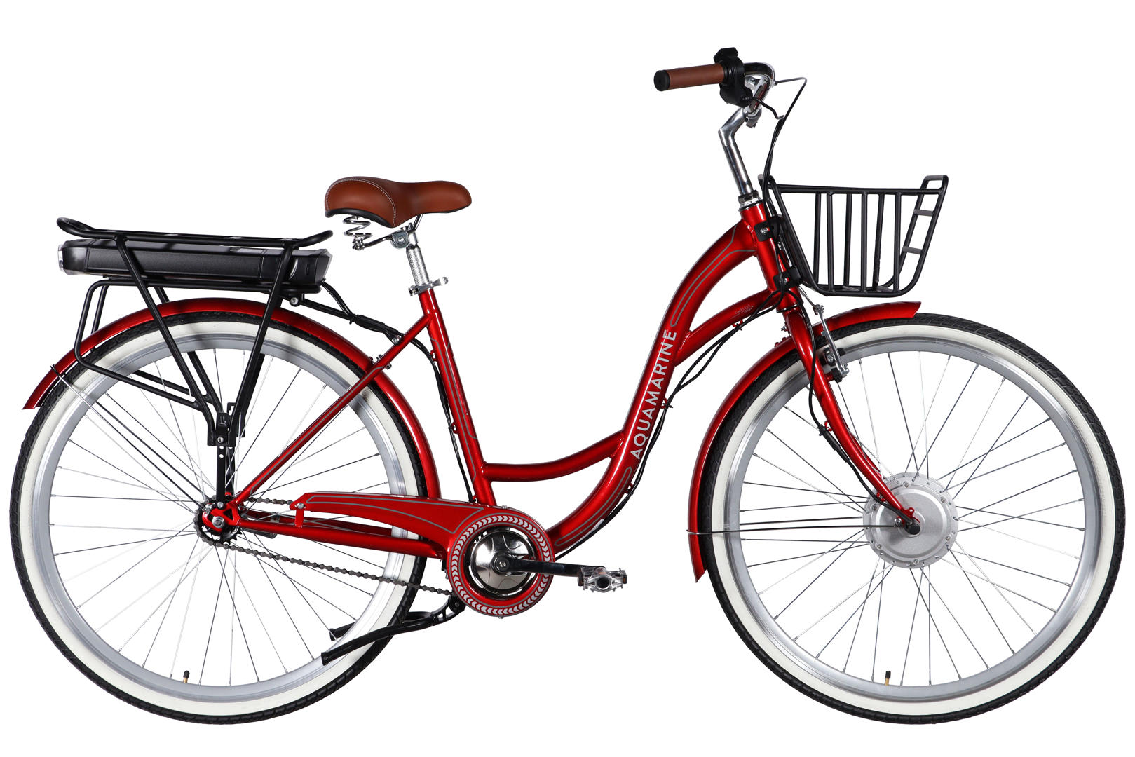 Велосипед уцінений з електроприводом 28" ST Dorozhnik eAQUAMARINE BH рама-19" 36B 13А*г 500Вт бордовий YS 2476 з кошиком 2026
