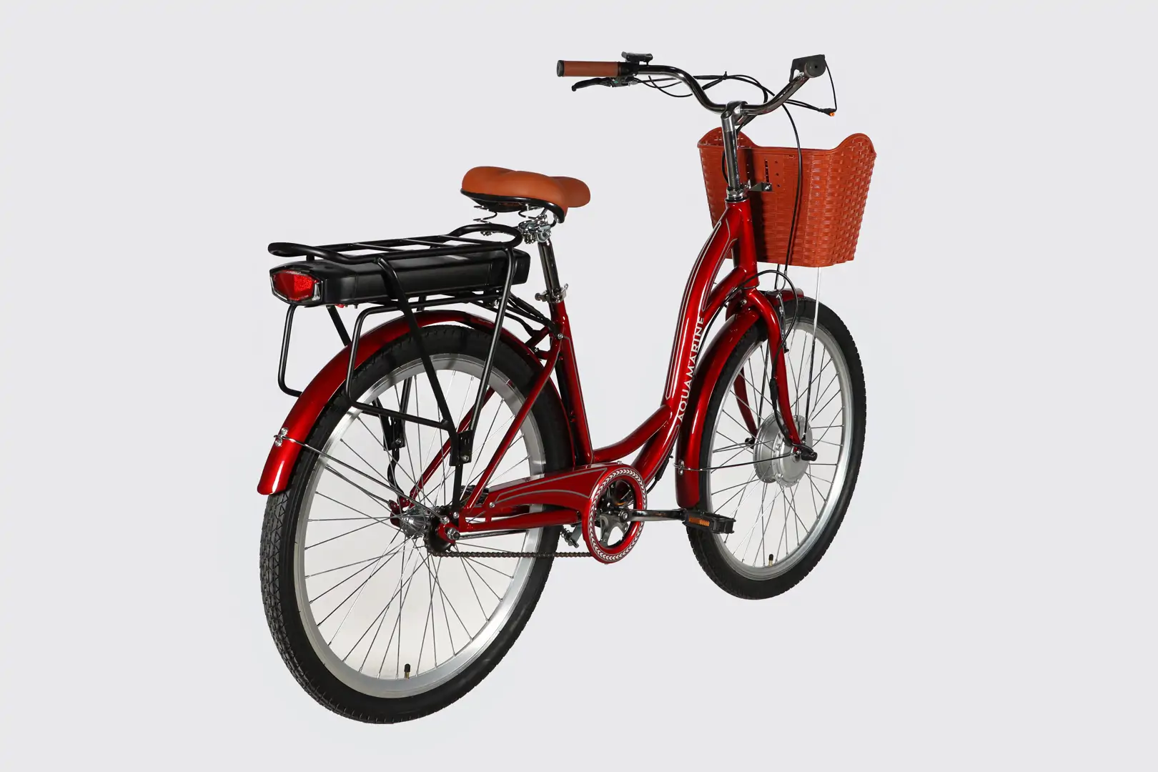 Велосипед з електроприводом 26" ST Dorozhnik eAQUAMARINE BH рама-17" 36 B 13 А*г 500 Вт бордовий YS 2476 (з пластиковою корзиною) 2026 - Зображення 3