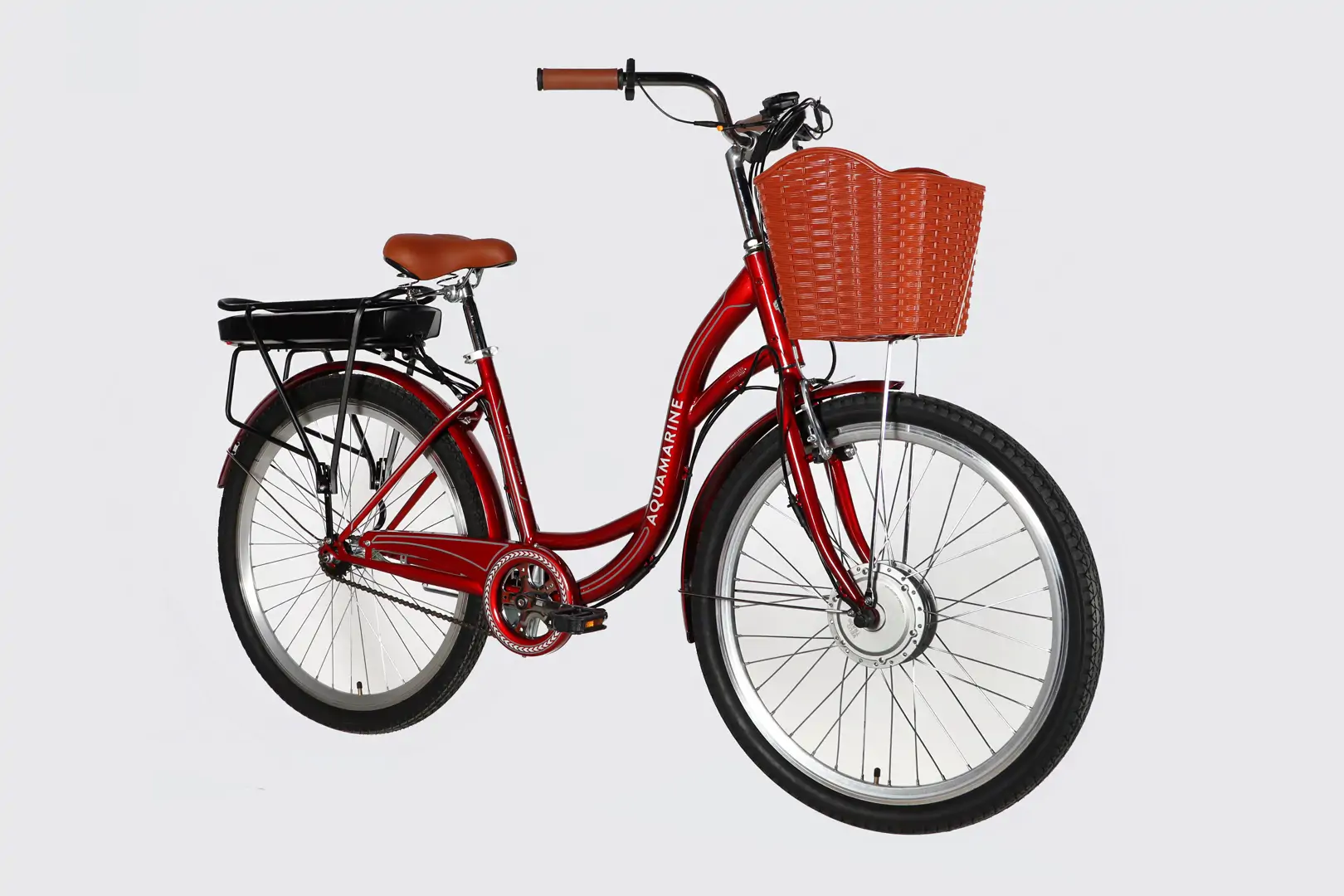Велосипед з електроприводом 26" ST Dorozhnik eAQUAMARINE BH рама-17" 36 B 13 А*г 500 Вт бордовий YS 2476 (з пластиковою корзиною) 2026 - Зображення 4